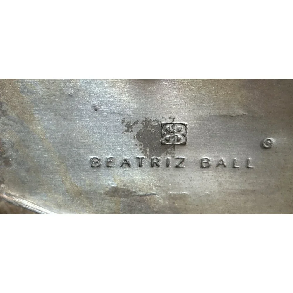 BEATRIZ BALL Hart Shaped Ball Silver Tone Dish 10